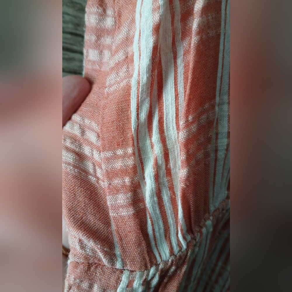 Maurices Peach Plaid Button-Front Midi Dress - Picture 10 of 10